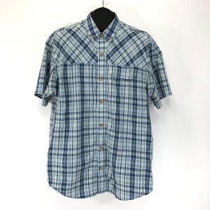 Duluth Trading Co. Armachillo Short Sleeve Shirt Men's Size Large Plaid Outdoor
